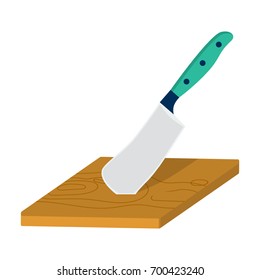 Board and cleaver for food processing. Food and cooking single icon in cartoon style vector symbol stock illustration web.