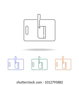 Board and cleaver icon. Element of kitchen accessories multi colored icons for mobile concept and web apps. Thin line icon for website design and development. Premium icon on white background