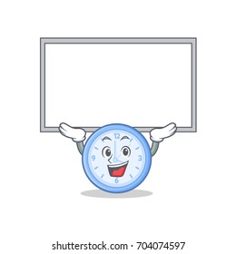 Up board clock character cartoon style