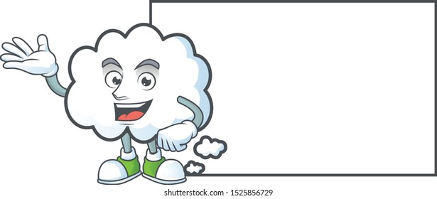 With board cloud bubble cartoon mascot a shape.