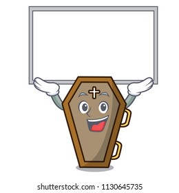 Up board coffin character cartoon style vector illustration