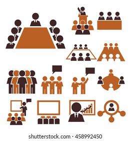 board, committee icon set