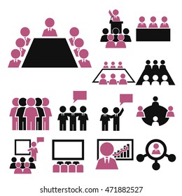 board, committee icon set