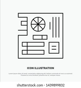Board, Computer, Main, Mainboard, Mother Line Icon Vector