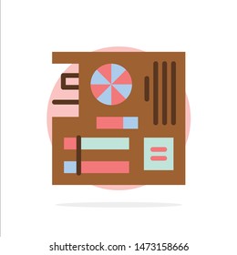 Board, Computer, Main, Mainboard, Mother Abstract Circle Background Flat color Icon
