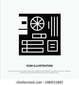 Board, Computer, Main, Mainboard, Mother solid Glyph Icon vector. Vector Icon Template background