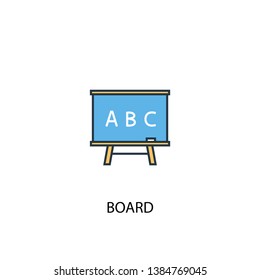 Board concept 2 colored line icon. Simple yellow and blue element illustration. Board concept outline symbol design