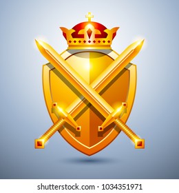 Board with a crown and swords
