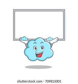 Up board cute cloud character cartoon