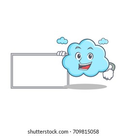 With board cute cloud character cartoon