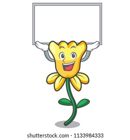Up board daffodil flower character cartoon