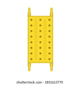 Board decking vector icon. Also called steel plank, metal deck and catwalk. Include hook and perforated for use with ringlock, tube clamp scaffolding system. For working platform, access way or walkwa