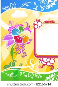 board decorated with flower