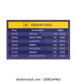 airport departures sign