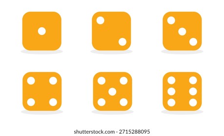 ВFaça o tabuleiro com dados e cubo, ícone e ilustração do jogo de azar, número da sorte e jackpot do poker, design plano isolado para diversão e lazer, em fundo transparente.