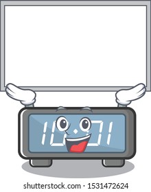 Up board digital clock isolated in the mascot