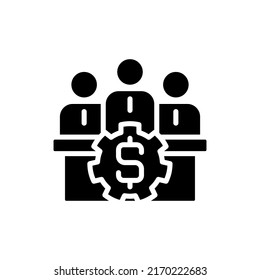 Board Of Directors Black Glyph Icon. Executive Committee. Management Decisions. Company CEO. Corporate Partnerships. Silhouette Symbol On White Space. Solid Pictogram. Vector Isolated Illustration