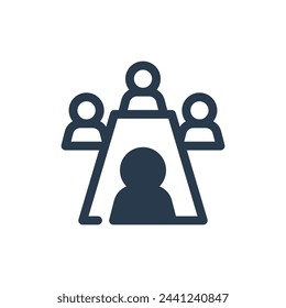 Board of Directors Convening in The Boardroom Vector Icon Illustration