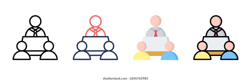 ícone do Conselho de Diretores definir coleção de vários estilos