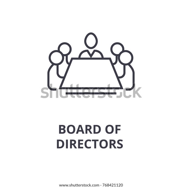 board of directors line icon, outline sign,\
linear symbol, vector, flat\
illustration
