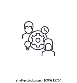 Board of directors linear icon concept. Board of directors line vector sign, symbol, illustration.