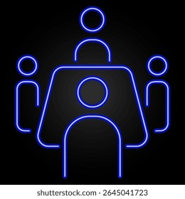 board of directors neon sign, modern glowing banner design, colorful modern design trend on black background. Vector illustration.