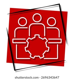 placa de diretores com banner vermelho em uma estrutura. Ilustração vetorial em um fundo branco.