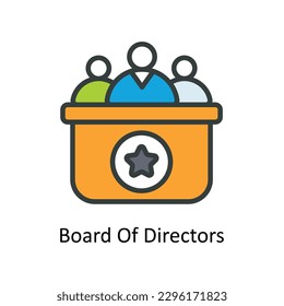 Junta De Directores Vector Rellenar Iconos Esbozos. Material gráfico simple
