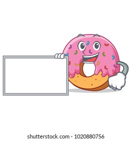 With board Donut character cartoon style