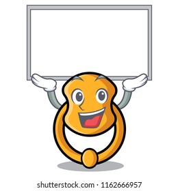 Up board door knocker isolated on character cartoon