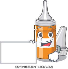 With board ear drops isolated in the cartoon