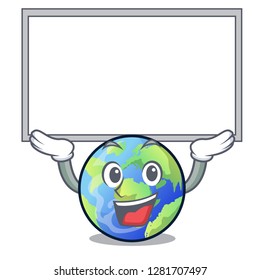 Up board earth in the shape on character