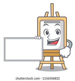 With board easel character cartoon style