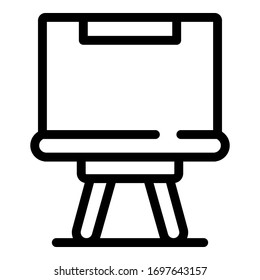 Board easel icon. Outline board easel vector icon for web design isolated on white background