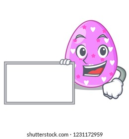 With board easter egg cartoon clipping on path