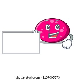 With board ellipse character cartoon style