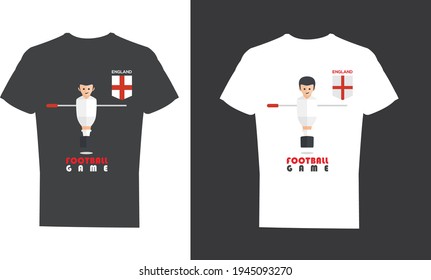 Board England Football Gaming T shirt or E sport Jersey Design Template white and black color combination