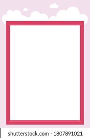 Board for entering text on pink background and white cloud