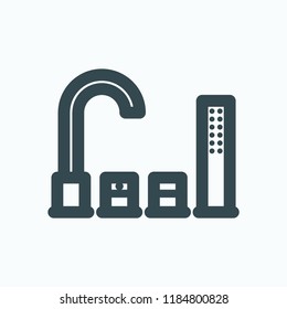 Board faucet and shower vector icon