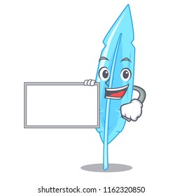 With board feather character cartoon style