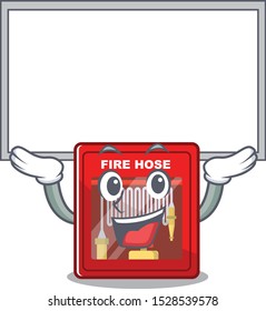 Up board fire hose cabinet on the mascot