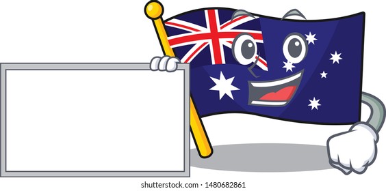 With board flag america isolated in the cartoon