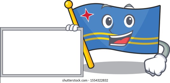 with board flag aruba isolated with the cartoon