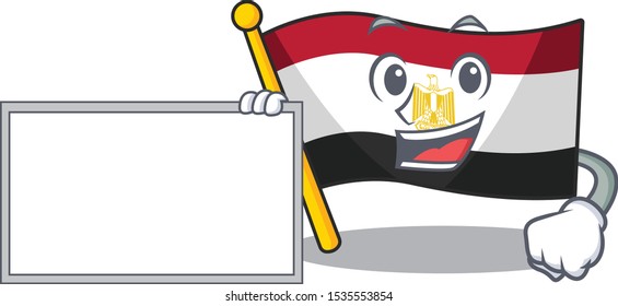 With board flag egypt mascot the character shape