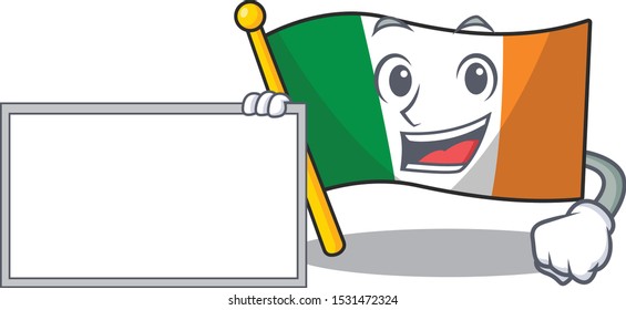 With board flag ireland isolated with the cartoon