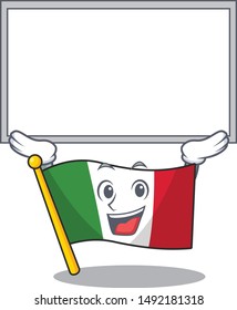 Up board flag italy with the character shape
