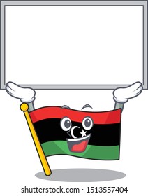 Up board flag libya mascot shaped on character