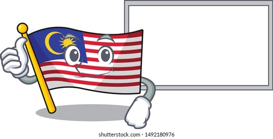 With board flag malaysia in the cartoon shape