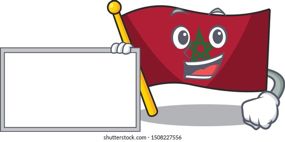With board flag morocco isolated with the character