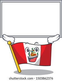 Up board flag peru isolated in the macot